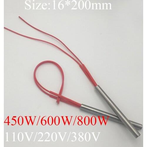 16x200 16*200 450W 600W 800W AC 110V 220V 380V Stainless Steel Cylinder Tube Mold Heating Element Single End Cartridge Heater