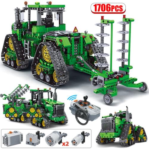 1706PCS City RC Engineering Vehicle Building Blocks Technical Crawler Tractor Car Model Bricks Toys For Children Gift