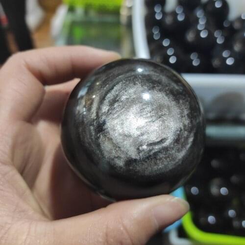 6-7cm Natural Rainbow Obsidian Crystal Sphere Ball Mineral Rock Chakra Heal Gemstone