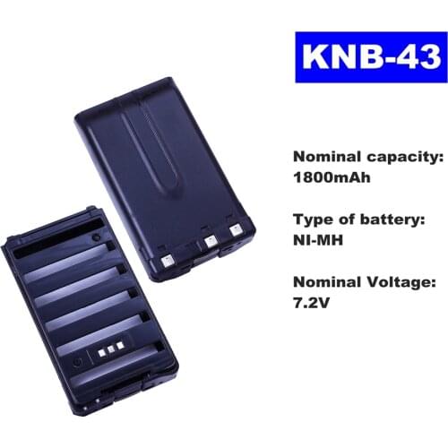 7.2V 1800mAh NI-MH Radio Battery KNB-43 For Kenwood Walkie Talkie TK-K2AT/K4AT/255A Two Way Radio