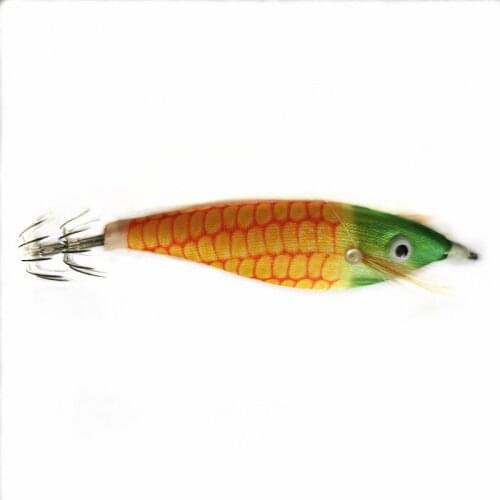 8Pcs Fishing Lure 8cm Squid Jig Fishing Wood Shrimp Lure Squid Cuttlefish Jig Lure Bait Fishing Accessories