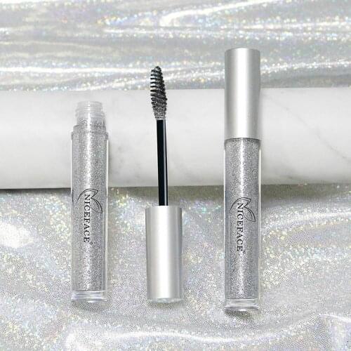 Diamond Twinkle Glitter Mascara Big Eyes Makeup Silvery Flash Shine Eyelash Curling Gel Make up Eye Lash Mascara Brush