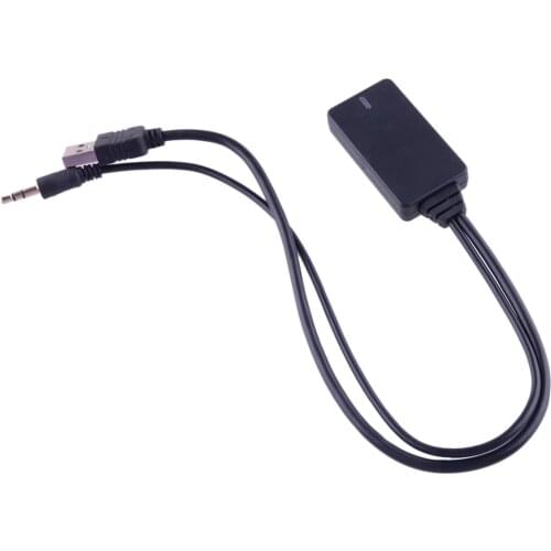 Car Front 12V Wireless Bluetooth Radio AUX Cable Adapter Black Fit for BMW E90 E91 E92 E93