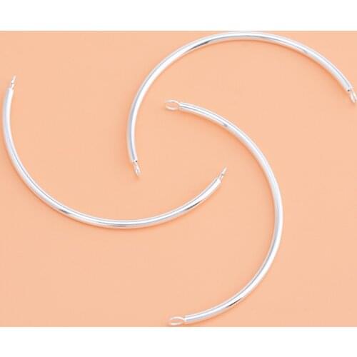 925 sterling silver elbow accessories making bracelet double ring pipe handmade DIY material bracelet accessories