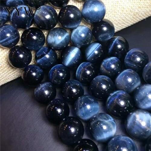 AAAAA Natural Stone Bead 4/6/8/10/12 mm Hawk-eye Round Loose Stone Beads For Jewelry Making Diy Bracelet Necklace Strand 15.7