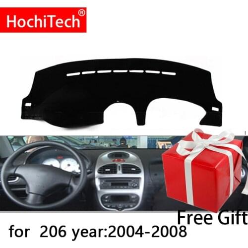 For Peugeot 206 2004-2008 Right and Left Hand Drive Car Dashboard Covers Mat Shade Cushion Pad Carpets Accessories