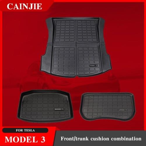 For Tesla Model 3 2021 Accessories Trunk Mats Model3 Trunk Waterproof Pad Model Folded The Upper Cushion Front Trunk Mat