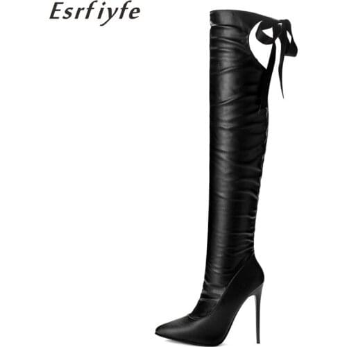 ESRFIYFE 2020 New Autumn Winter Woman Over-the-knee Boots High Heel Tight Boots Top Sale Price High Quality Womens Boots