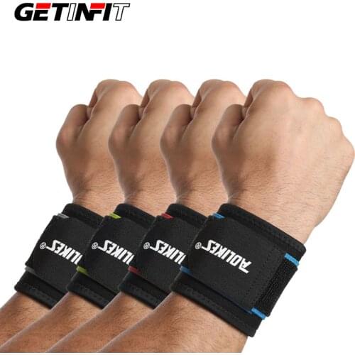 Getinfit 1Pair Adjustable weightlifting wristband Support Fitness Bandage Wrist Support Protective gear wrist band Tennis Brace