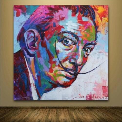Salvador Dali Graffiti Pop Art Oil Painting Face Portrait Wall Painting and Posters For Living room Home Decoration