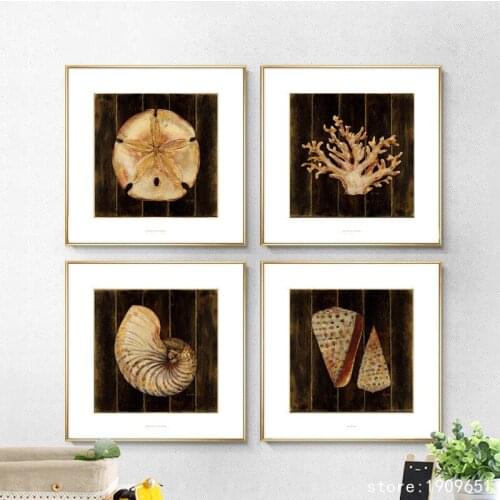 Cotton no frame pastoral still life shells canvas printings oil painting printed on cotton home wall art decoration picture