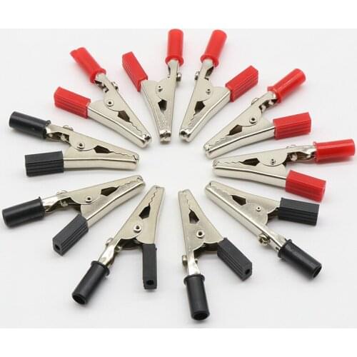 IMC Hot 10 pcs 50mm Plastic Handle Test Probe Metal Alligator Clips