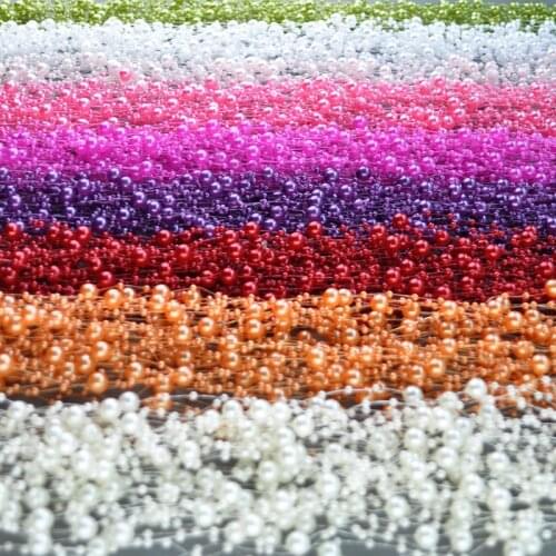 5 Meters Artificial Pearls Flower Fishing Line Beads Chain Garland Wedding Party Decoration Bride Headwear DIY Accessories