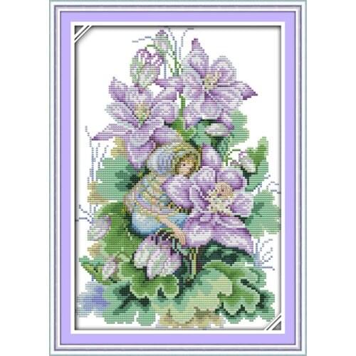 Joy Sunday A Magnolia Spirit Chinese Cross Stitch Kits Ecological Cotton Stamped Printed 14 11CT DIY Wedding Decoration For Home