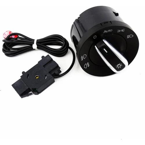 1Set Euro Chrome Switch AUTO Headlight Switch Modules Kit For VW Jetta Passat B6 Golf GTI MK5 MK6 5ND 941 431 B 3C8 941 431A