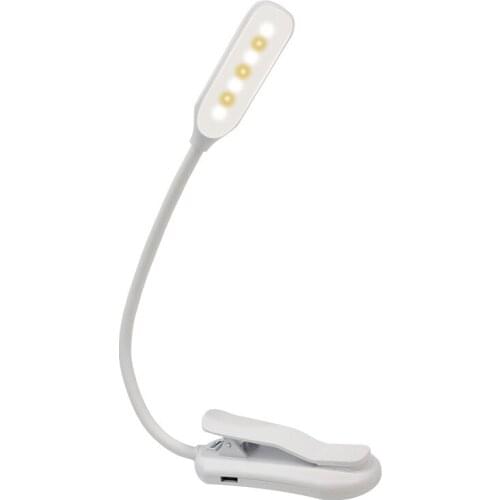 Book Light 1.4W USB 7LEDs Desk Lamp With Clip 5V 3 Modes Dimable Portable Reading Light Work-light Rechargeable