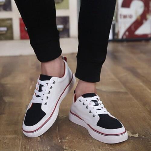 Spring and autumn new couple canvas shoes Korean fashion personality low to help tie casual mens shoes