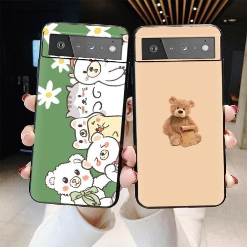 Soft Case Cartoon Phone Case For Google Pixel 6 Dirt-resistant For Girls luxury Cover Beautiful