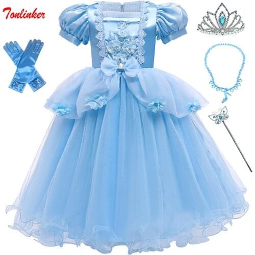 2020 New Girl Costume Princess Dressing Snow Queen Dressing Up With Cape For Girl Carnival Fancy Party Dress Child Clothing