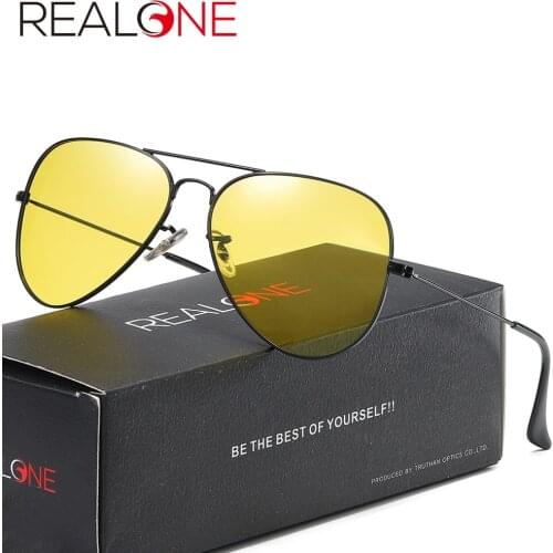 Unisex Night Vision Glasses for Driving Anti Glare Mens Pilot Metal Yellow Polarized Glasses At Night Time Fishing Glasses 3025