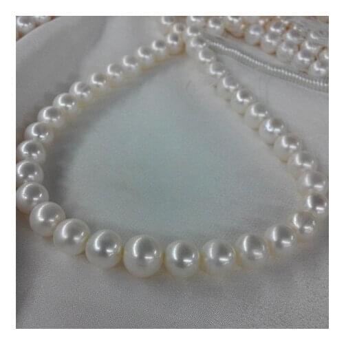 Fine jewelry natural Purple white 12-13MM pearl necklace to send mom high-end temperament