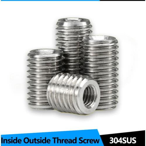 Inside Outside Thread Adapter Screw Wire Thread Insert Sleeve Conversion Nut Coupler Convey M2/ M12 304 Stainless Steel
