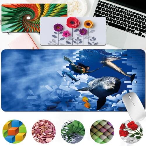 Portable Large Computer Mousepad 30x60CM/30x80CM Gaming Mouse Pad 3D Pattern High Quality PU Leather Computer Keyboard Mause Mat