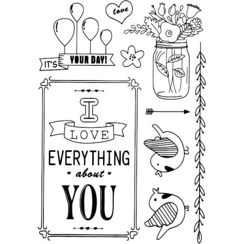 Clear Stamp EVERYTHING ABOUT YOU YOUR DAY Scrapbooking Material DIY Photo Cards Account Rubber Stamper Transparent Stamp Sellos