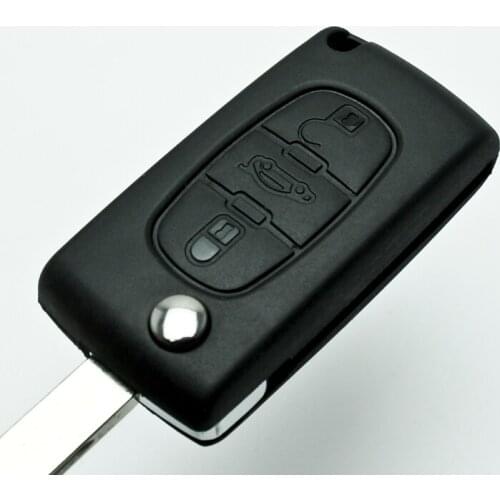 3 Buttons Remote Flip Fold Key Shell Replacement For Citroen C2 C3 C4 C5 C6 C8 With Groove Free Shipping