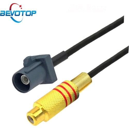 RCA Female to Fakra G Male Plug Video Cable Adapter RG174 Pigtail RF Extension Jumper for Car Rear View Backup Parking Camera