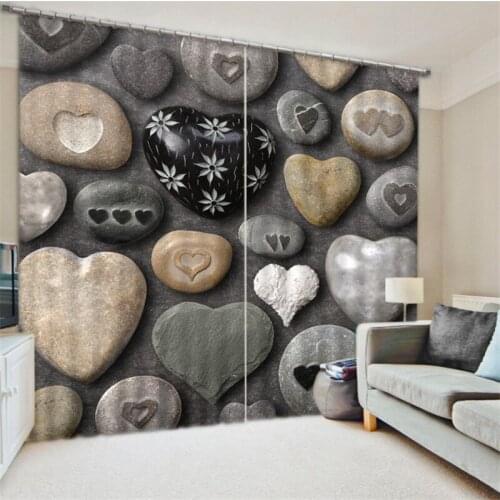 Luxury Blackout 3D Window Curtains For Living Room office Bedroom Cortinas Drapes Rideaux Customized size Love stone pillowcase