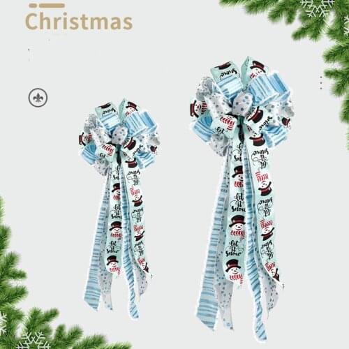 Christmas Tree Top Blue Snowman Christmas Bow Christmas Cloth Bow Big Ribbon Bow Onion Pink Top Flower