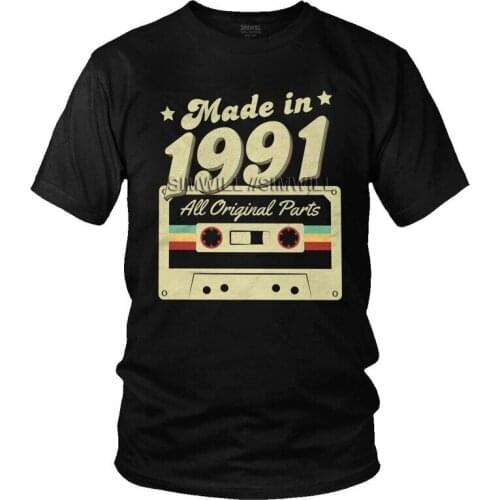 Made In 1991 T-shirt Men Streetwear T Shirt Short Sleeve 100% Cotton 30 Years Old 30th Birthday Tshirt Unique Tee Top Clothing