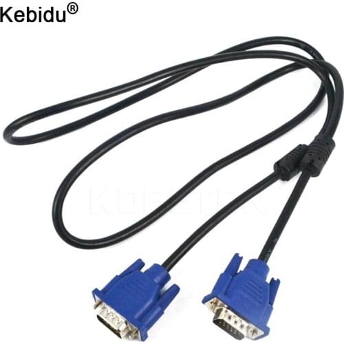 Kebidu 1.5M VGA to VGA Cable 15 Pin Male to Male Extension Converter Connector For Computer Monitor Projector PC TV Adapter