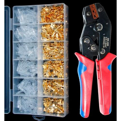 2.8/4.8/6.3mm For wago Connector plug wire crimped crimping tool connection Terminals Electrical Insulated Assortment SN-48B