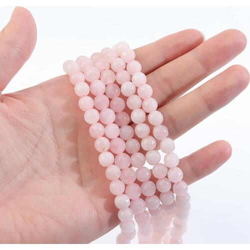 High Quality Faceted Pink Crystal Agate Round Natural Gemstone Quartz Stone Loose Spacer Beads For Diy Bracelet Making Wholesale