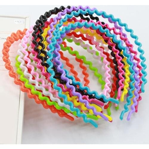 1Pcs Girl Head Hoop Candy Colored Plastic Wave Shape Children Hair Headdress Women Lady Hairband Hair Accessories