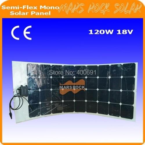 120W 18V Semi-flexible mono solar panel waterproof flexible solar panel light solar panel for special dsign