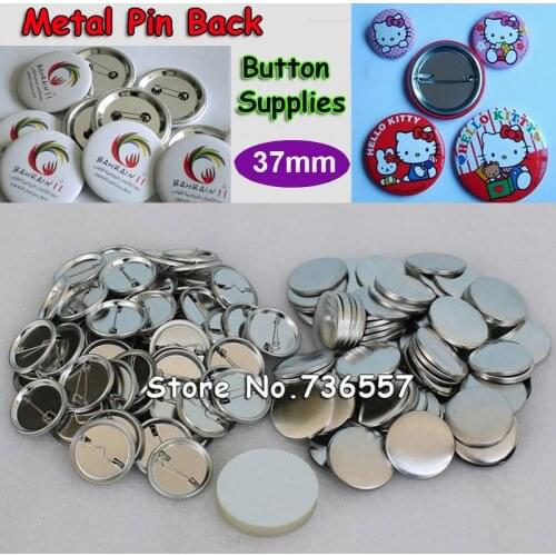 200 Sets 1-1/2" 37mm Pin Back Metal Pinback Button Supply Materials for Professional All Steel Badge Button Maker