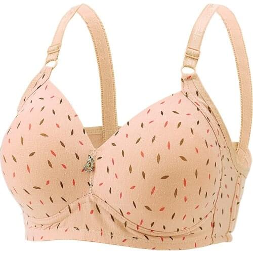 2021 Fashion Big Breasts Large Full Cups No Steel Ring Bra Adjustable Large Size Underwear Thin Style Plus Size 46-52 C D Cup