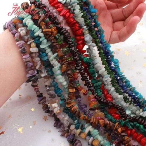 4-6x6-8mm Irregular Chip Beads Natural Stone Beads For DIY Necklace Bracelet Jewelry Making Making Fashion Loose Strand 34"