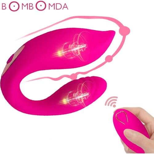 Wireless Remote Vibrator U shape Adult Toys For Couples Double Motors G Spot Vagina Stimulator For Women USB Charging Anal Toys