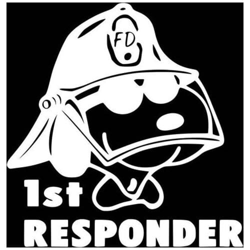 Black/Sliver First Responder Car Decals Window Bumper Vinyl Car Body sticker Creative Decals Waterproof New S1211