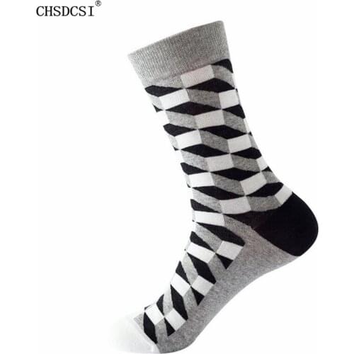 CHSDCSI 2021 Autumn Winter Street Fashion Women Socks Cool Hip Hop Socks 1 Pairs New Colorful Printing Diamond Pattern Gifts