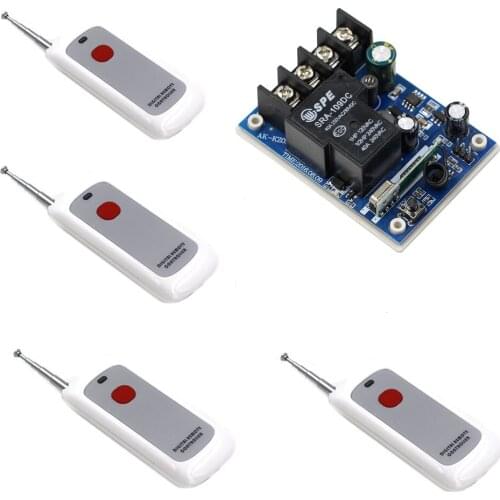DC 12V-48V Wireless Remote Control Light Switch 1CH 40A Relay Radio Switch Remote Receiver Transmitter Learning Code 315/433Mhz