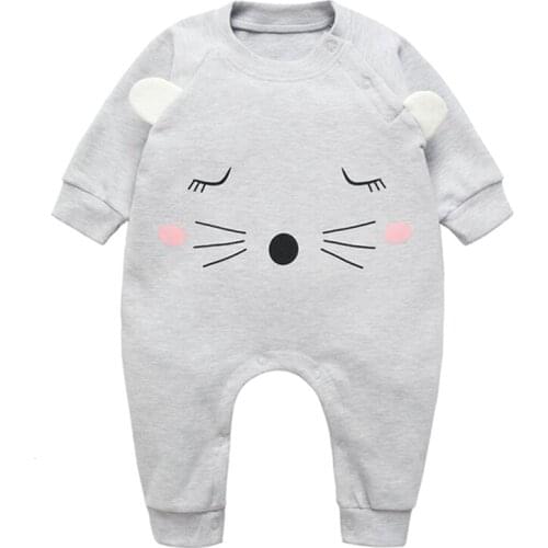 Newborn Baby Cotton Rompers Lovely Cat Baby Boy Grls Long Sleeve Baby Costume Jumpsuits Roupas Bebes Infant Clothes Baby Clothes