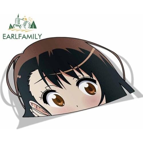 EARLFAMILY 13cm x 8.6cm for Onodera Kosaki Nisekoi Peek Anime Big Head Vinyl Cartoon Car Sticker JDM Window Trunk Decal
