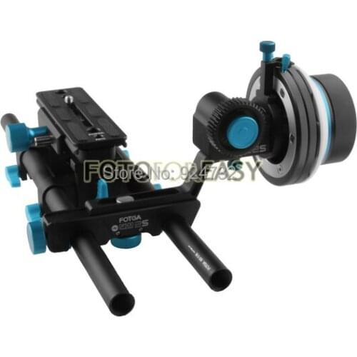 FOTGA QR DP500IIS DSLR Follow Focus A/B Hard Stops+DP3000 15mm Rod Baseplate Rig