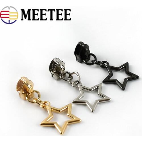 10pcs Meetee Zips Heads 5# Nylon Zippers for Sewing Luggage Pocket Non Lock Zipper Sliders Puller Repair Kit DIY Accessories