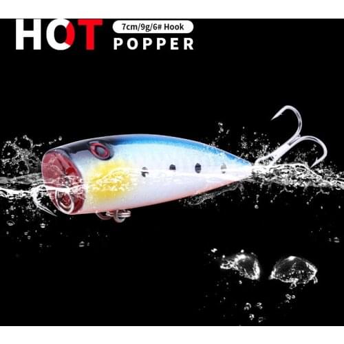 HENGJIA 1pc Fishing Lure Popper Swim bait Crank Bait pesca Wobblers carp Fishing Tackle isca Artificial floating Bait Top Water